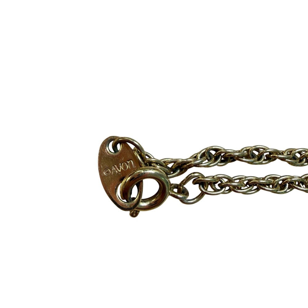 Avon Heart Necklace Purple Gold Tone Statement Romantic Classic Elegant - Picture 8 of 15